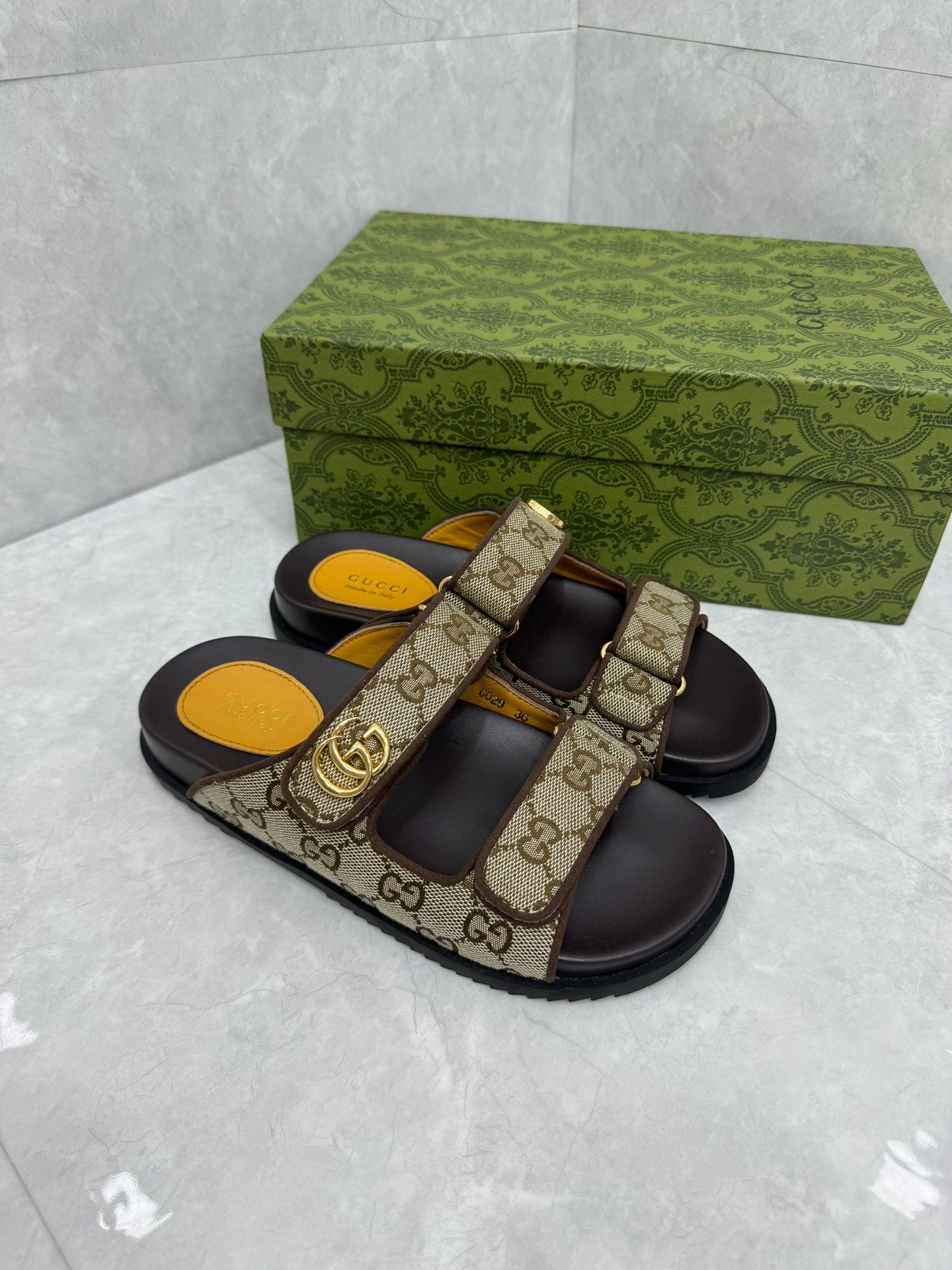 Sandalia GUCCI GG Slider com Double Bege Black – Manfrim Store