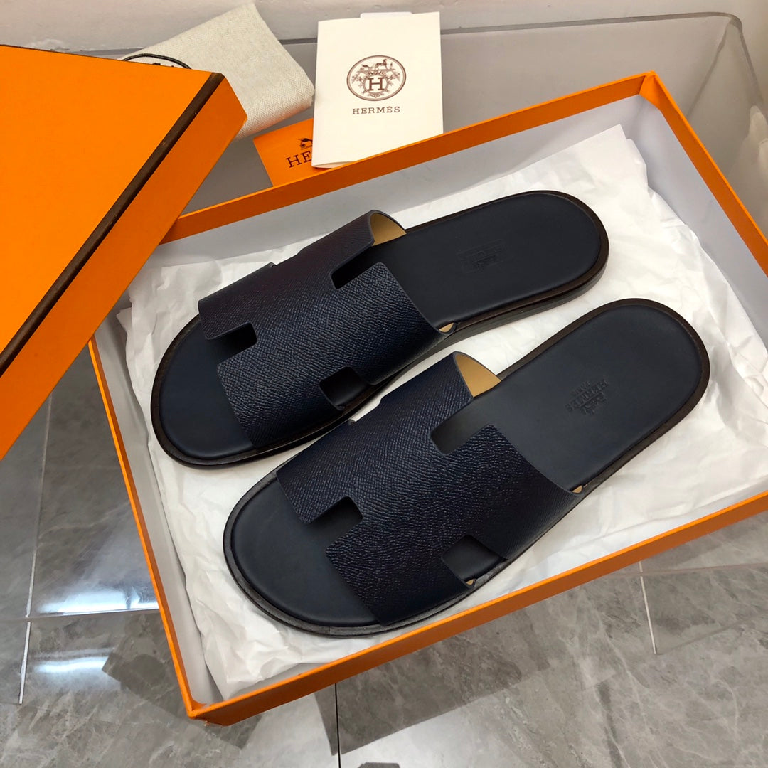 Hermes Izmir Sandal Noir Smooth Calfskin Leather Black. – Manfrim