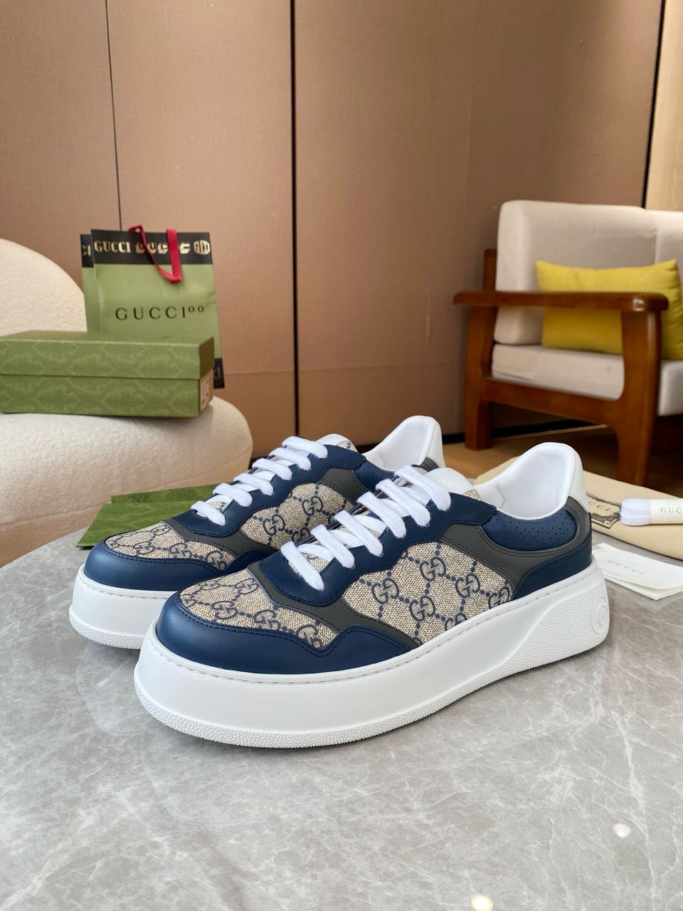 Gucci GG Sneaker Blue White – Manfrim Store
