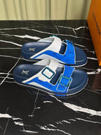 Sandália Louis Vuitton Trainer Mule Blue / White