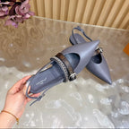 Louis Vuitton Vibe Slingback Flat Ballerina Gray