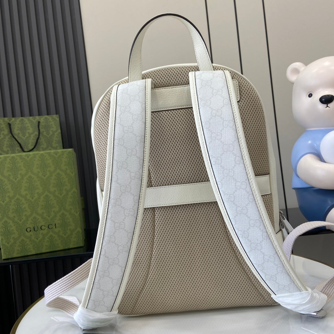 Gucci Medium GG Supreme Backpack White