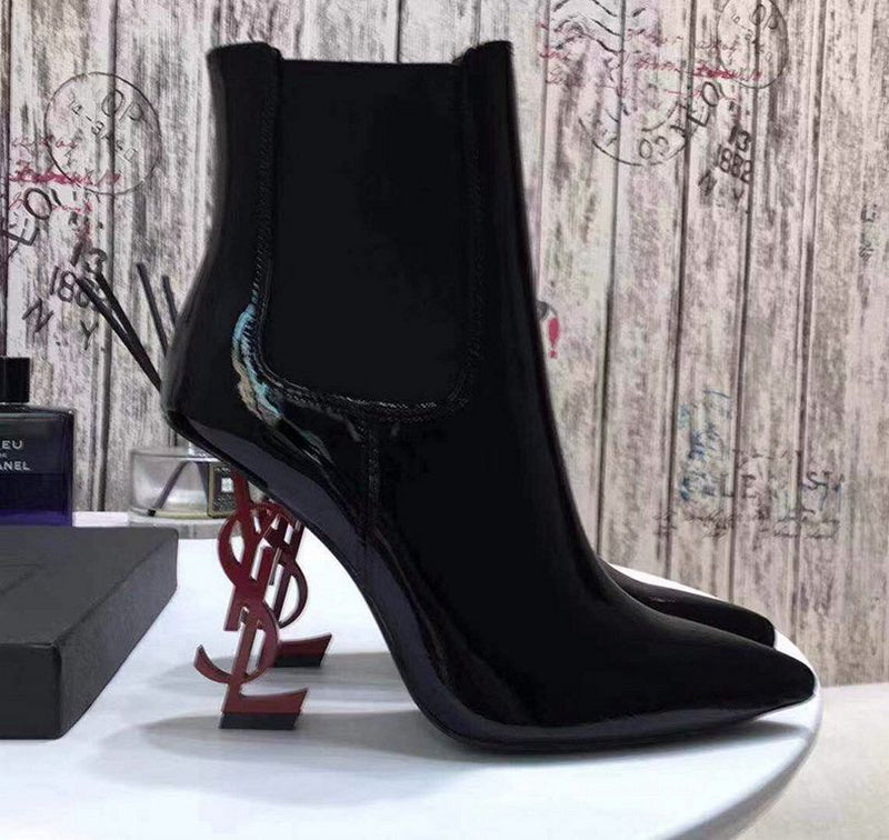 bota de cano curto Saint Laurent red