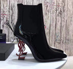 bota de cano curto Saint Laurent red
