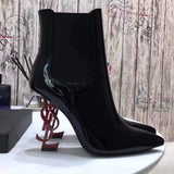 bota de cano curto Saint Laurent red