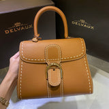 Delvaux Brillant Mini Leather Bag Camel Ferragens Douradas
