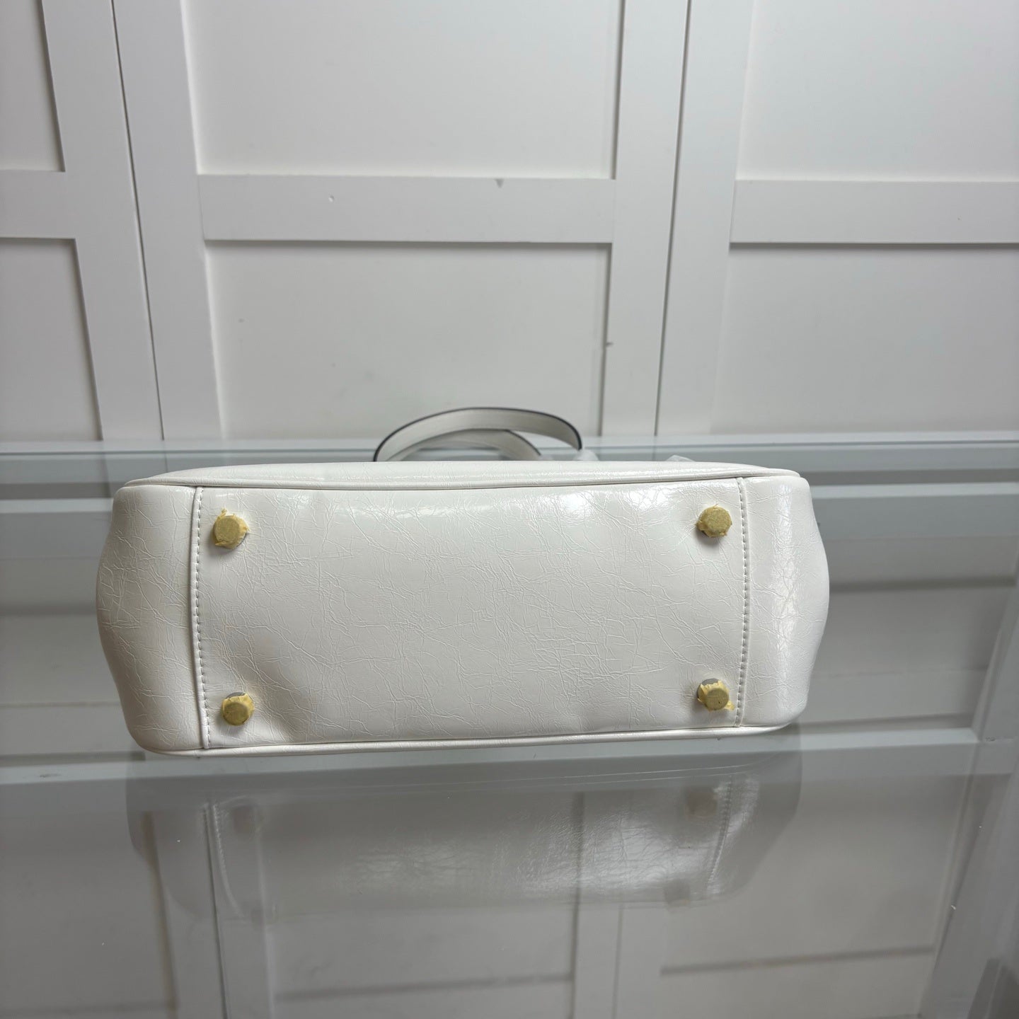 Coach Asher Shoulder Bag Shiny Crinkle Leather White