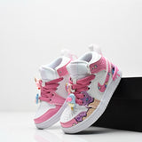 Air Jordan 1 Mid white and pink infantil
