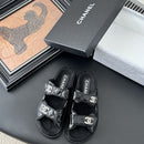 CHANEL Quilted Dad Sandal Silver