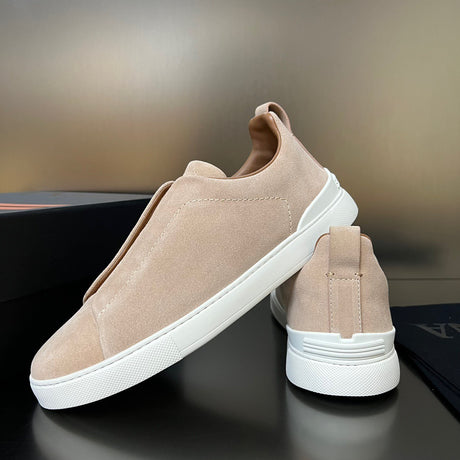 ZEGNA  Suede Triple Stitch Sneakers