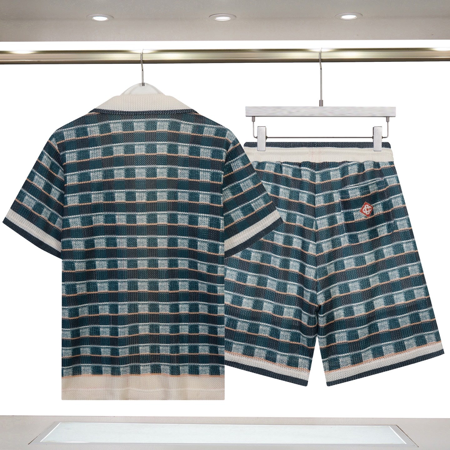Casablanca Green Crochet Mosaic Knit Co-ord