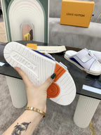 Sandália Louis Vuitton Trainer Mule White / Blue