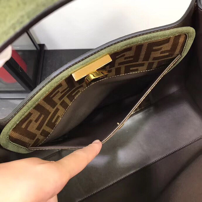 Fendi Peekaboo X-Lite Camurça Green