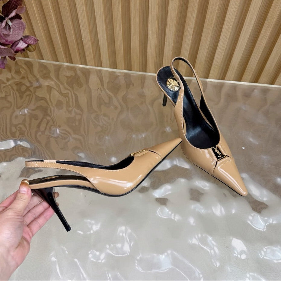 Scarpin Babylone Breteuil Saint Laurent  Beige