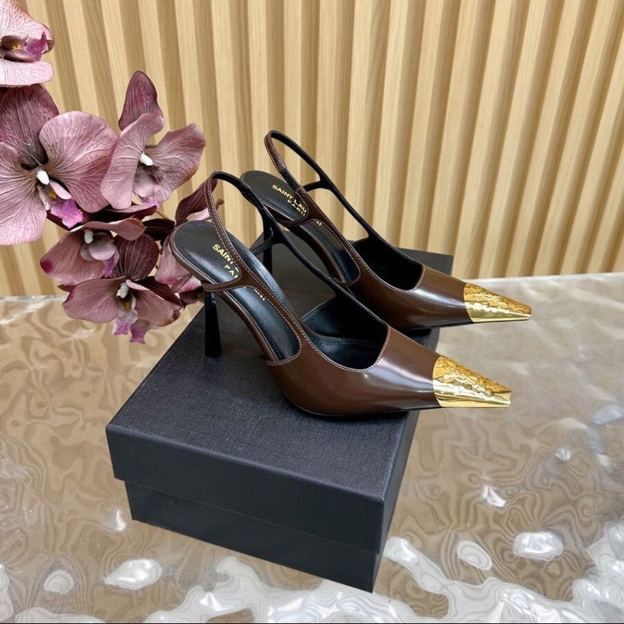 Saint Laurent Scarpin Slingback Jeanne  Brown