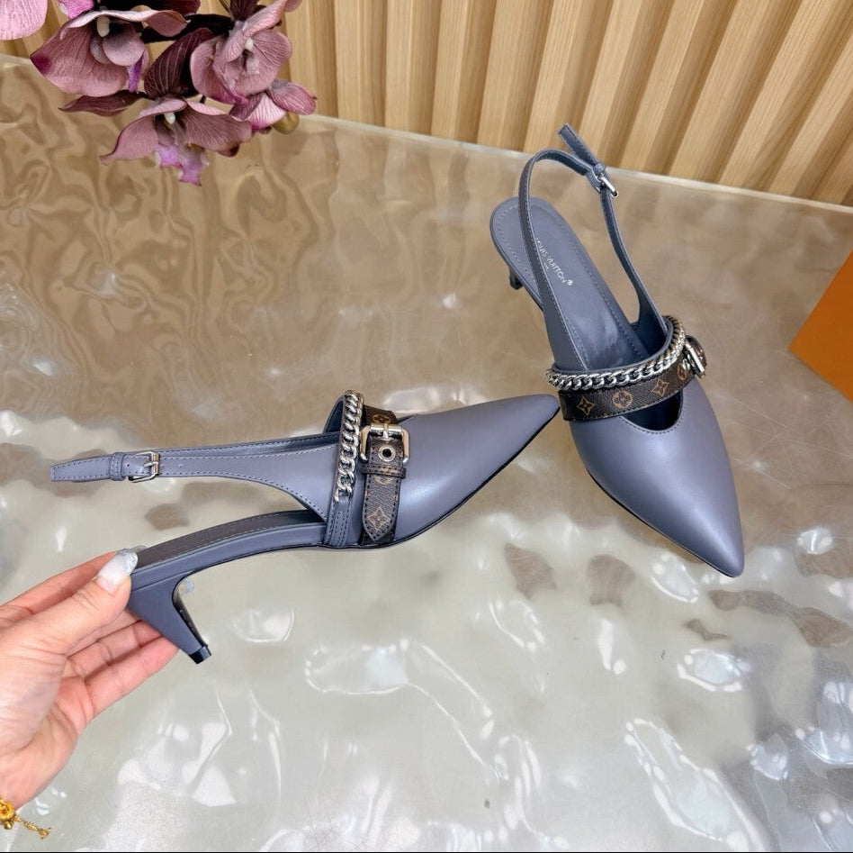 Louis Vuitton LV Vibe Slingback Pumps Gray