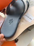 Hermes Izmir Sandal Bleu Céleste Suede Goatskin Leather
