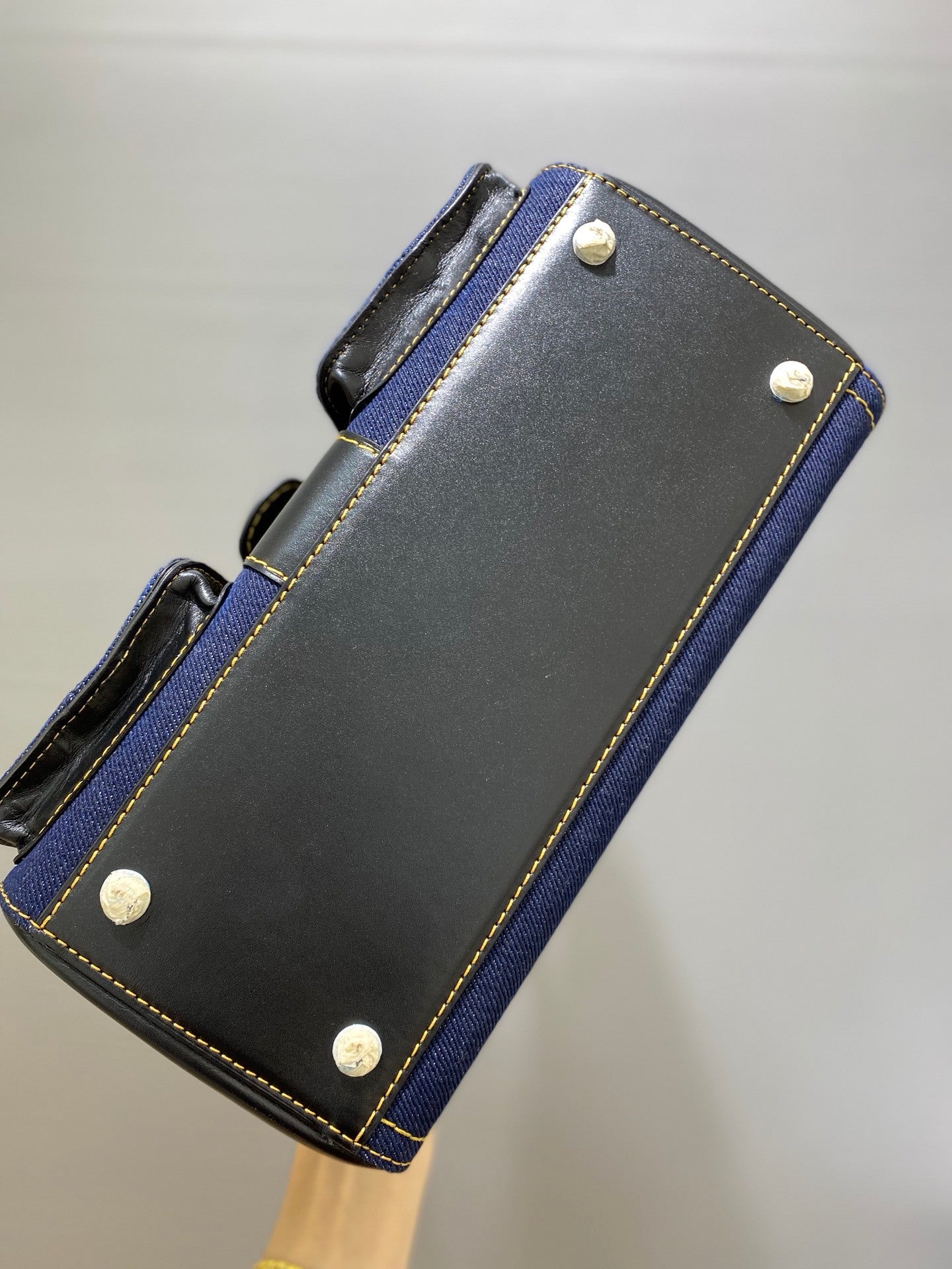 Delvaux Brillant Mini Denim Navy Blue