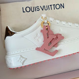 Louis Vuitton Time Out Debossed LV Monogram Leather White Pink