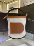 Delvaux Pin Mini Bucket Canvas Caramelo