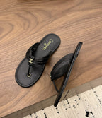 Chanel Thong Sandals Black.