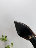 Prada dark brown suede slingback pump from