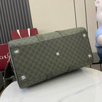 Gucci GG Monogram Medium Duffle Bag Dark Green