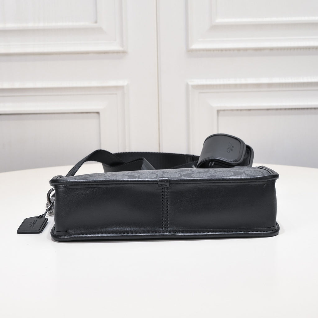 Coach Axel Compact Crossbody Bag Black