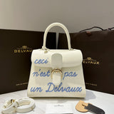 Delvaux Brillant L'Humour Lettering Off-White / Blue