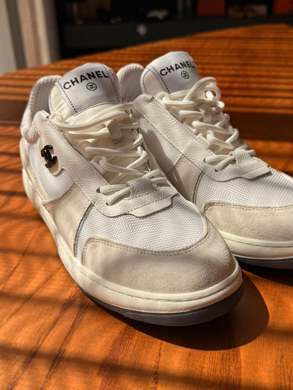 Chanel CC Logo White Sneakers