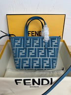 Fendi Roll Tote Mini FF Blue
