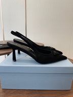 Prada  slingback pump suede Black