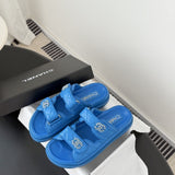 CHANEL Quilted Dad Sandal  Blue.