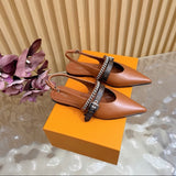 Louis Vuitton Vibe Slingback Flat Ballerina Brown