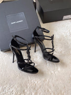 Saint Laurent Cassandra Sandal Couro Envernizado