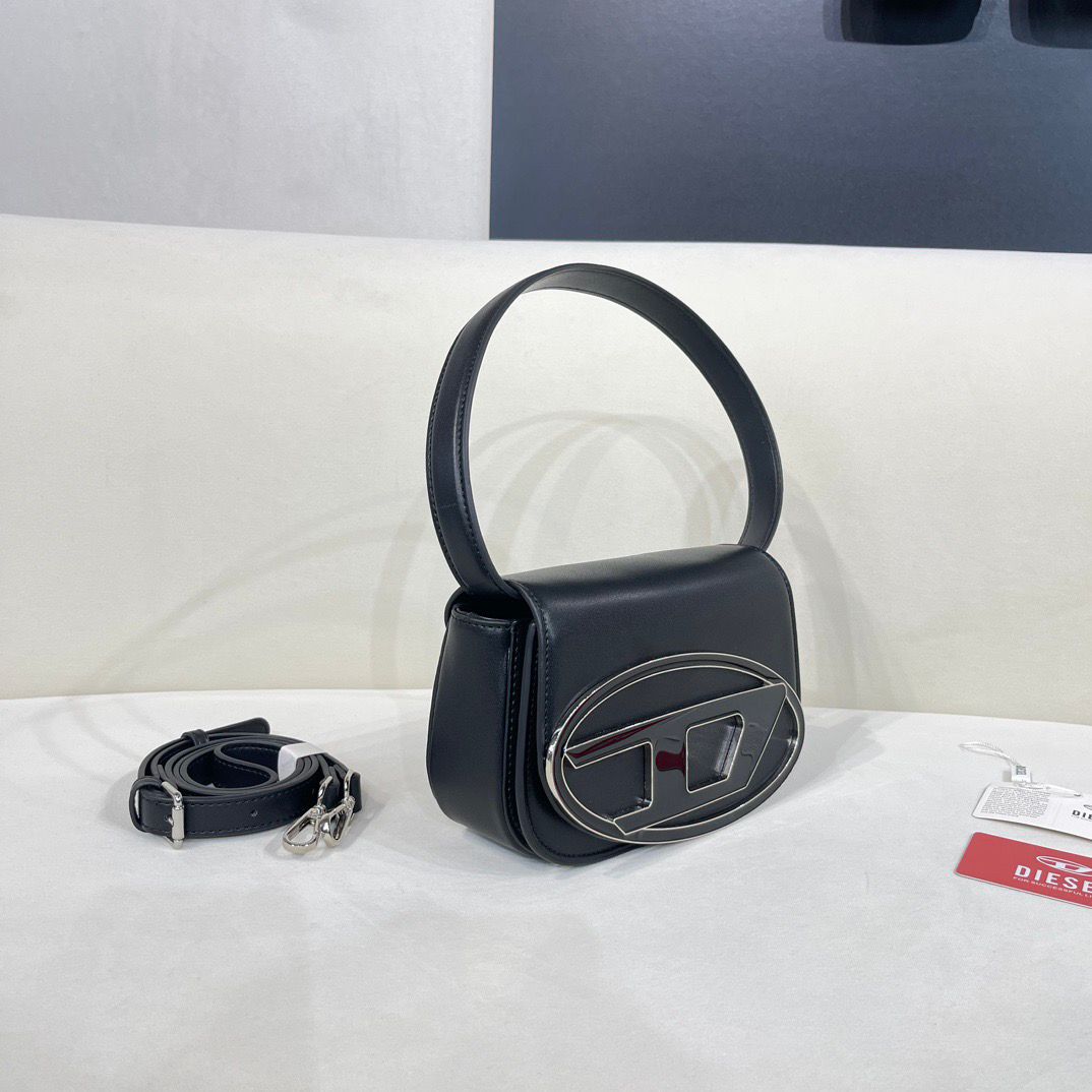 Diesel 1DR Shoulder Bag Nappa Leather Black