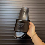 Prada Padded Slides Black Nappa Leather