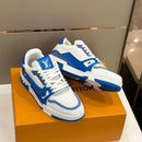LOUIS VUITTON TRAINER SNEAKER LOW LV WHITE/BLUE