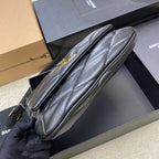 Saint Laurent Jamie Shoulder Bag Black Ferragens Douradas