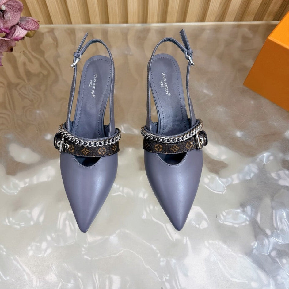 Louis Vuitton LV Vibe Slingback Pumps Gray