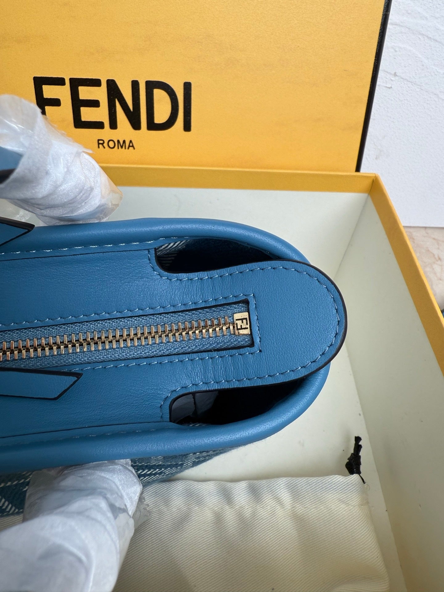 Fendi Roll Tote Mini FF Blue