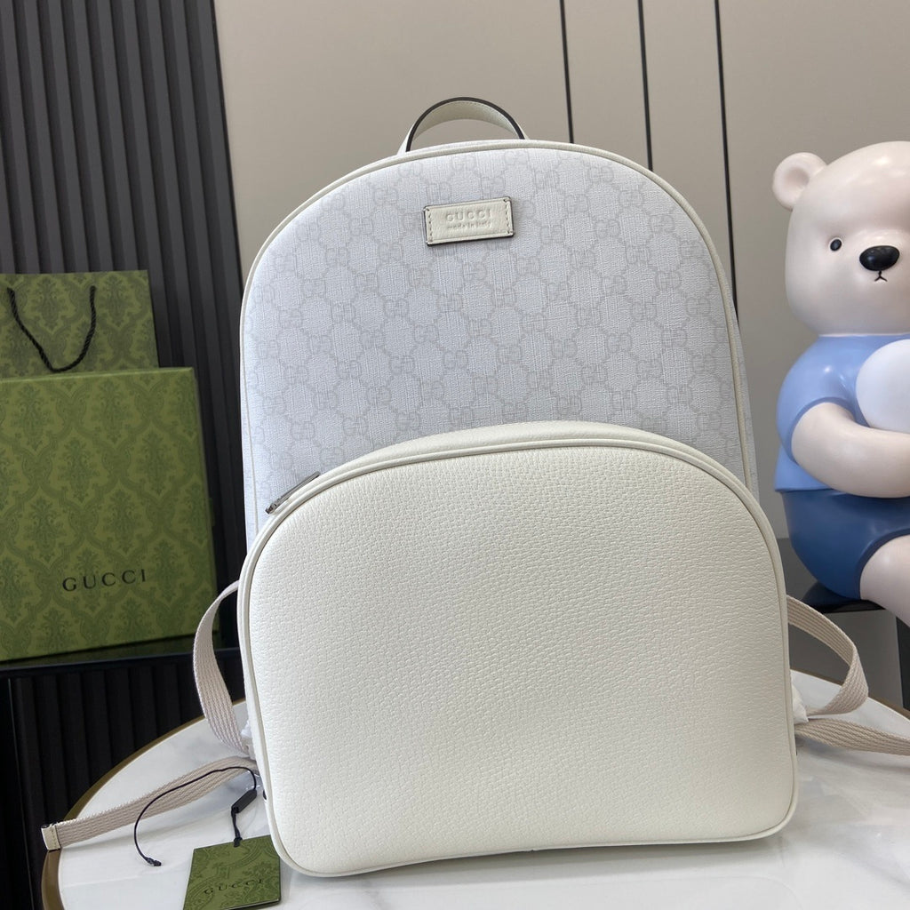 Gucci Medium GG Supreme Backpack White