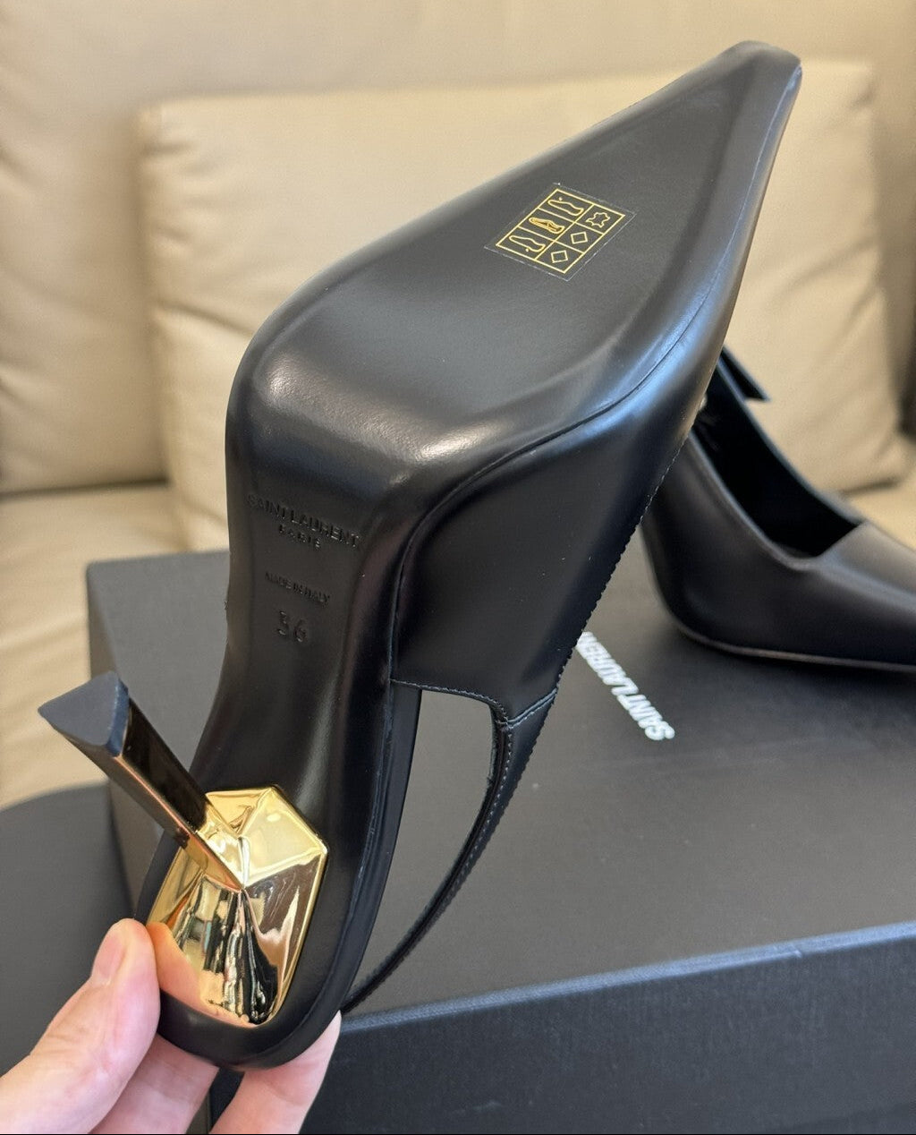 Saint Laurent Scarpin Slingback Lee Black