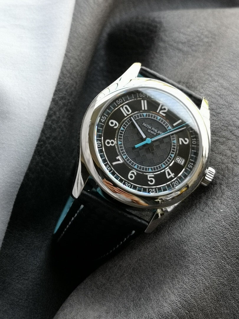 Patek Philippe Calatrava "Ebony" Black Dial with Sky-Blue Accents