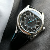 Patek Philippe Calatrava "Ebony" Black Dial with Sky-Blue Accents