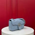Gucci GG Marmont Small Matelasse Bag Blue