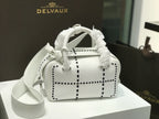 Delvaux Cool Box White Costura Contrastante