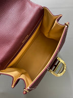 Delvaux Brillant Mini Leather Bag Bordô Ferragens Douradas