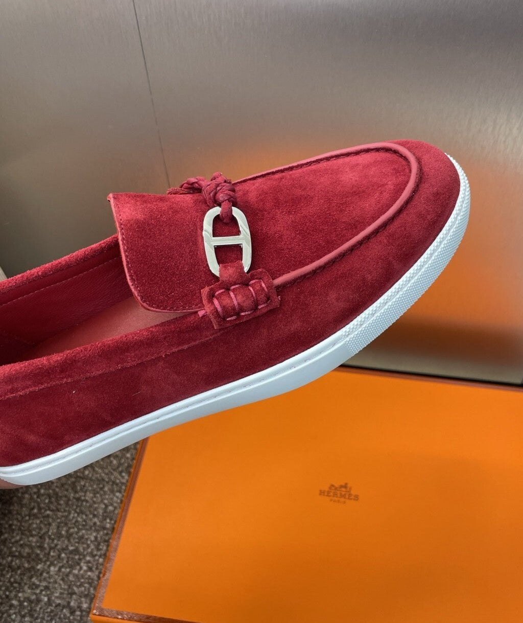 Hermes Loafer Wine red