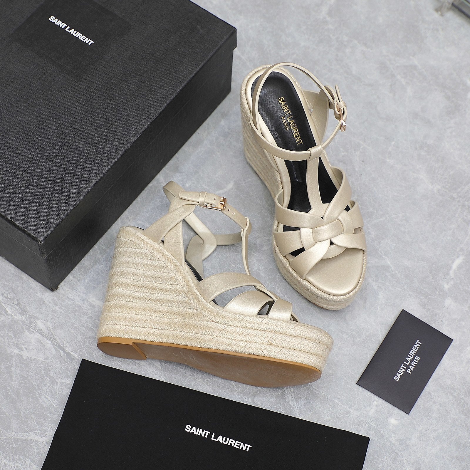 Saint Laurent Espadrille Tribute off-white